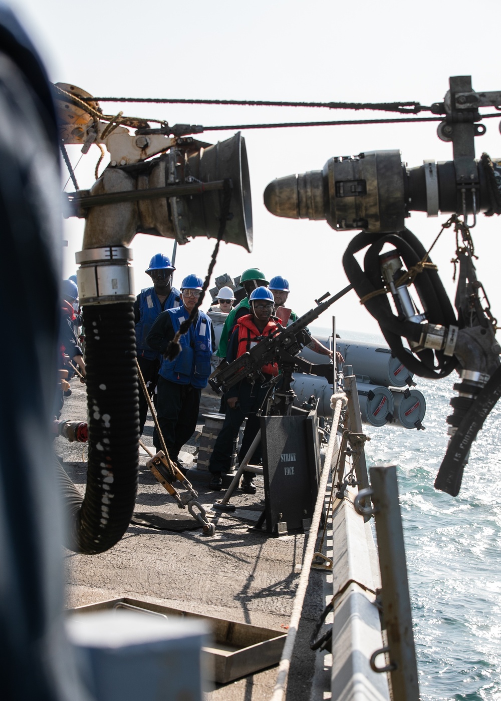 USS Mitscher (DDG 57) Sailors conduct RAS