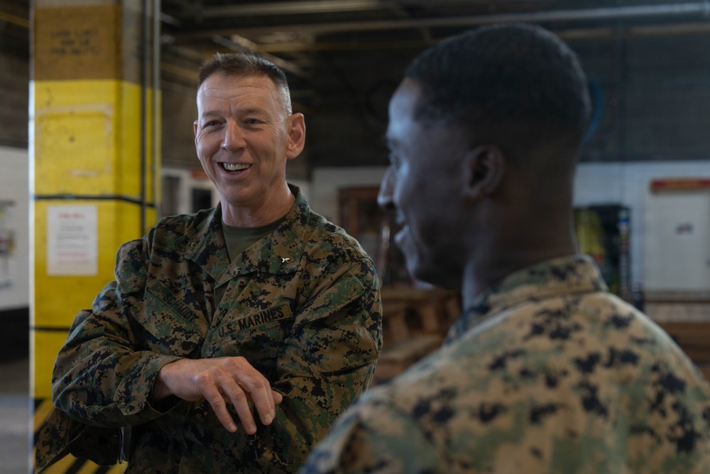 2nd Marine Division Assistant Commander Tours 2nd Combat Readiness Regiment’s Repairable Issue Point and Supply Management Unit