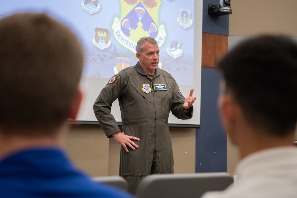 18th Air Force Commander delivers advice, mentorship to ROTC cadets