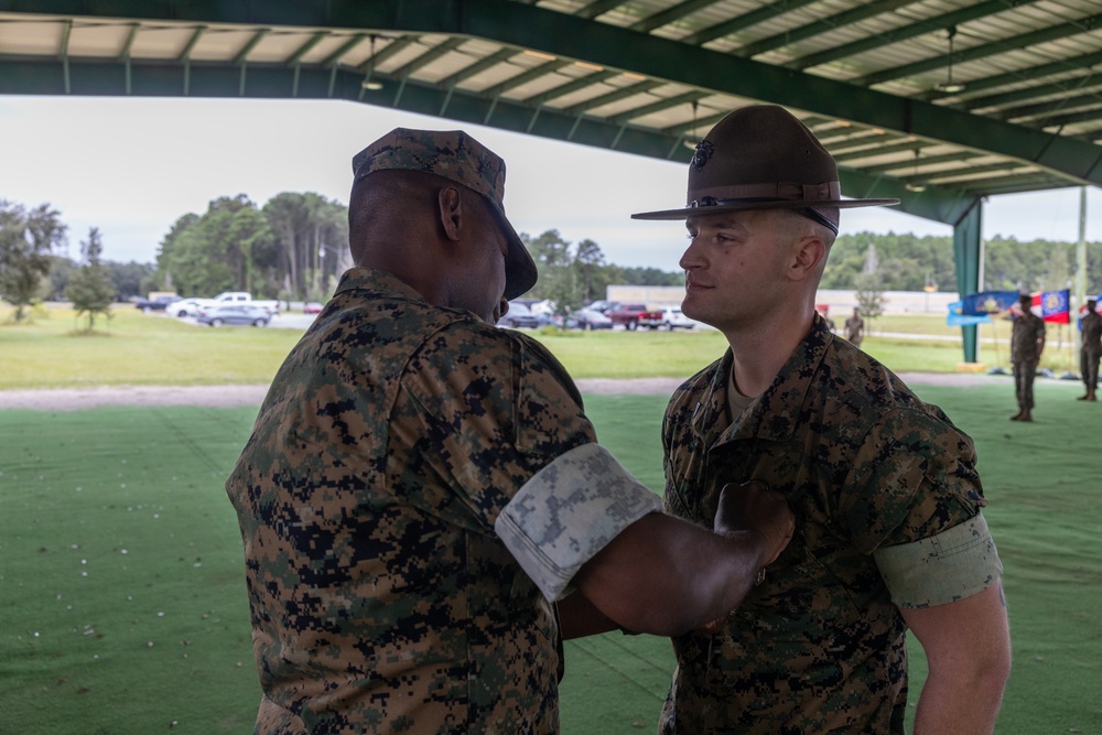 U.S. Marine Corps Sgt. Westfelt Recieves the Navy and Marine Corps Medal