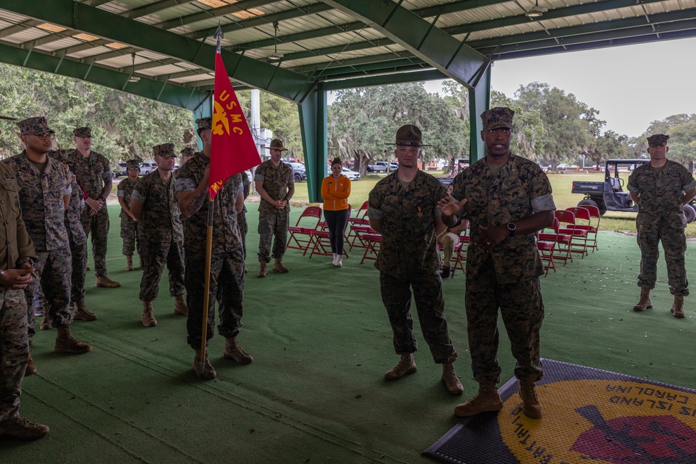 U.S. Marine Corps Sgt. Westfelt Recieves the Navy and Marine Corps Medal