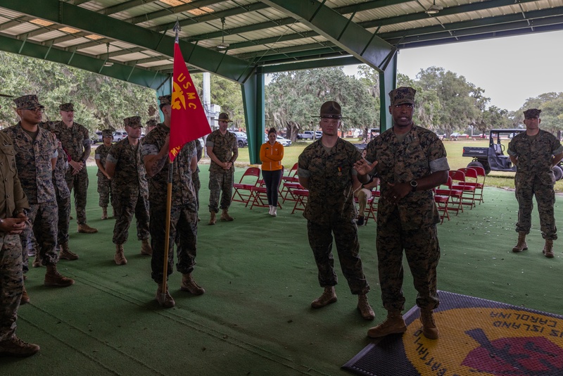 U.S. Marine Corps Sgt. Westfelt Recieves the Navy and Marine Corps Medal