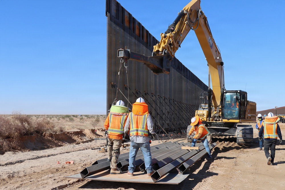 BMGR-1 Week Three border barrier panel installation