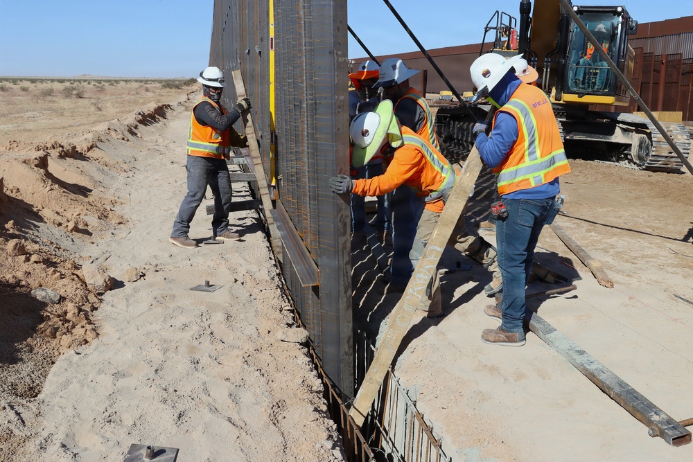 BMGR-1 Week Three border barrier panel installation