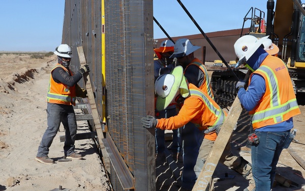 BMGR-1 Week Three border barrier panel installation