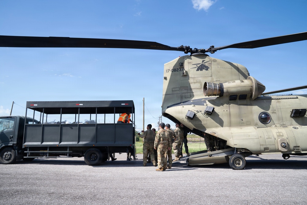 Joint Task Force-Bravo Load Food and Water into CH-47 Chinook