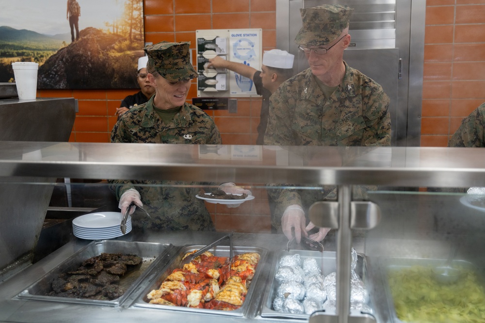 2nd Marine Logistics Group Leadership Serves Marines and Sailors for Marine Corps 250th Birthday