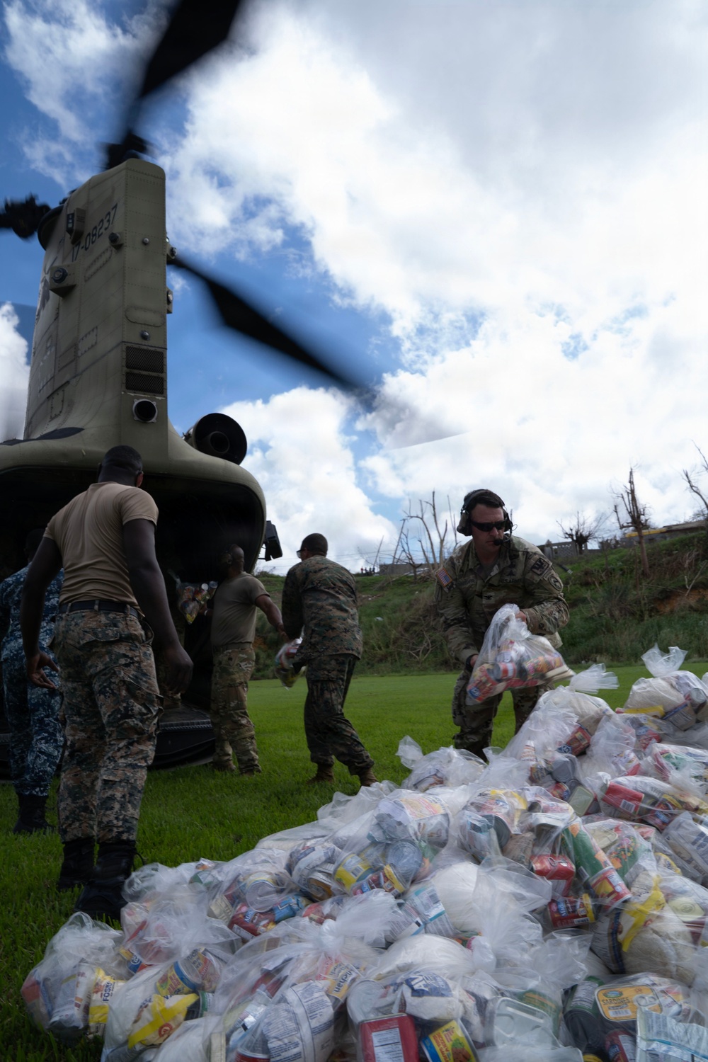 Joint Task Force-Bravo Load Food and Water into CH-47 Chinook