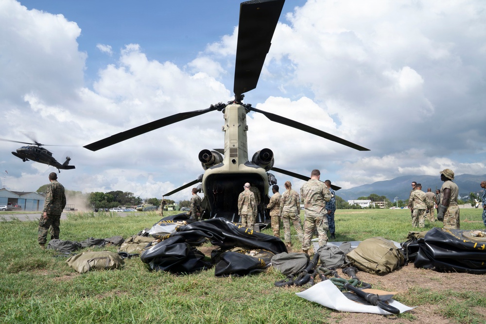 Joint Task Force-Bravo Load Food and Water into CH-47 Chinook