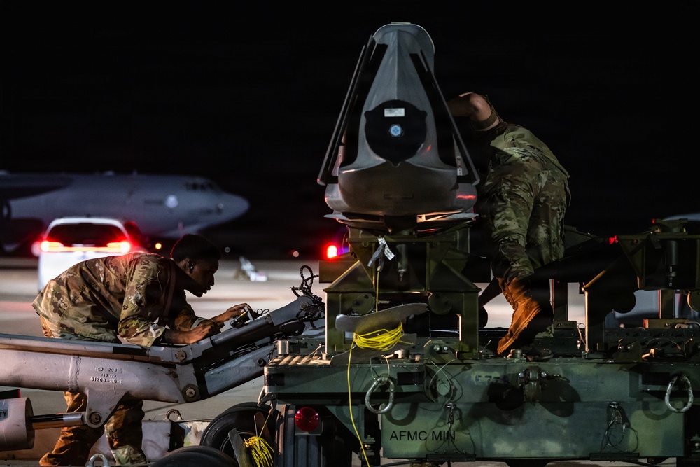 Minot, Barksdale Airmen load training munition as part of Global Thunder 26&amp;#xA;