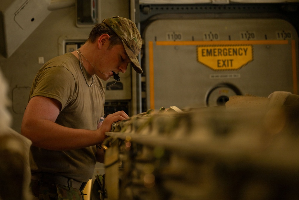 C-17 conducts airlift mission