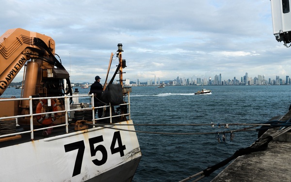 U.S. Coast Guard and Panama Security Services Conduct Cutter Passing Exercise