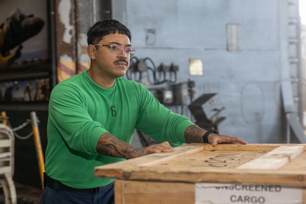 USS Iwo Jima Conducts a Replenishment-At-Sea with USNS Patuxent