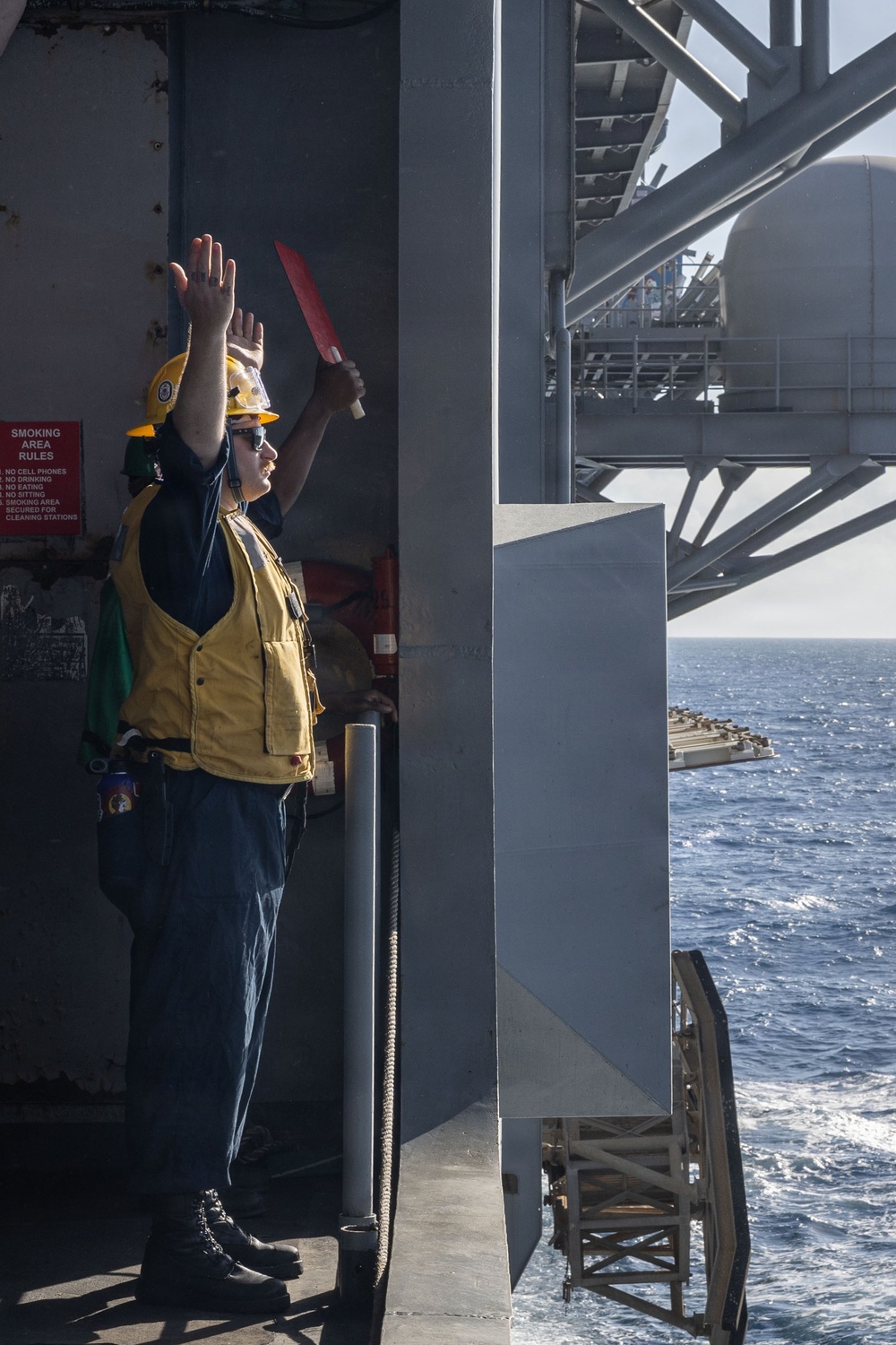 USS Iwo Jima Conducts a Replenishment-At-Sea with USNS Patuxent