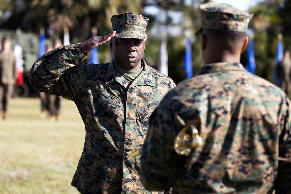 Lumm Retires as Burton Takes Senior Enlisted Role at Blount Island