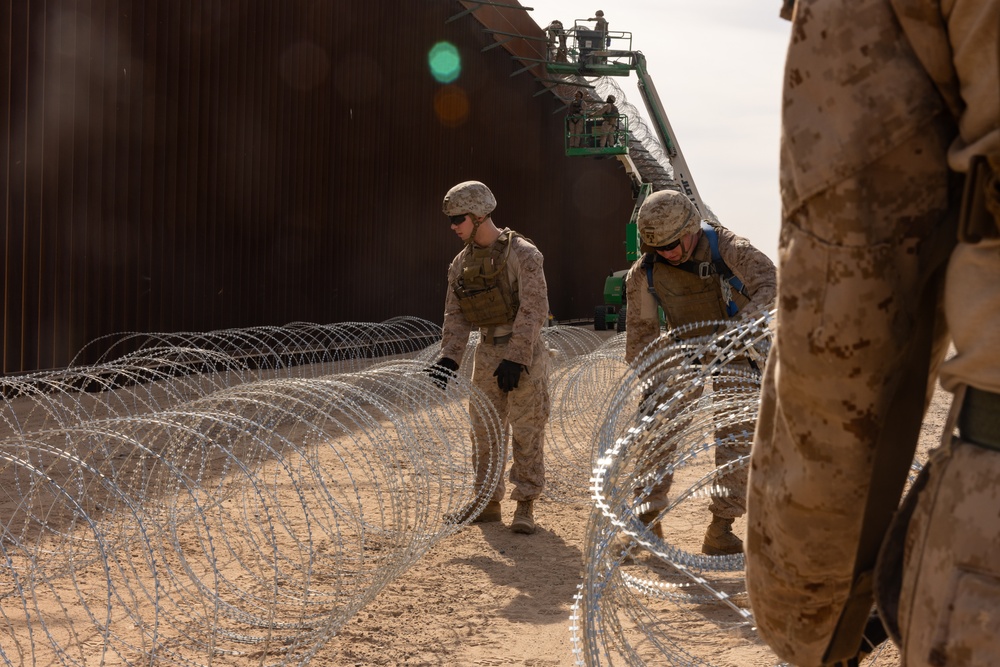 Marines continue barrier reinforcement operations