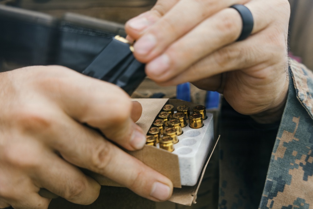 22nd MEU(SOC) | EOD conducts MEU (SOC) pistol qualification range