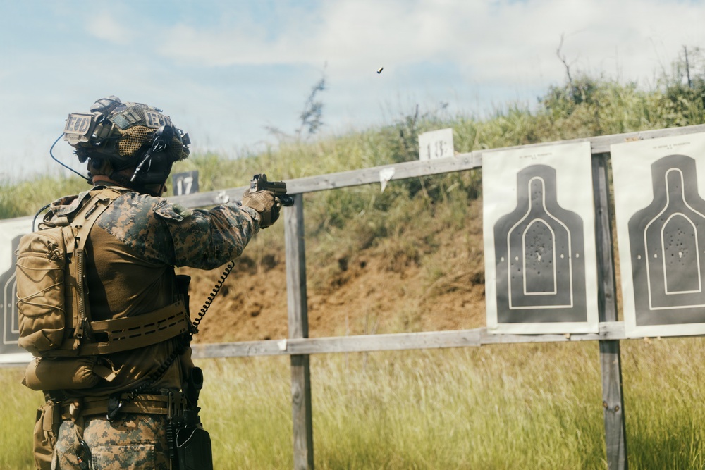 22nd MEU(SOC) | EOD conducts MEU (SOC) pistol qualification range