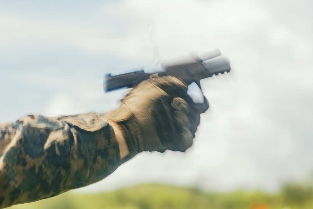 22nd MEU(SOC) | EOD conducts MEU (SOC) pistol qualification range
