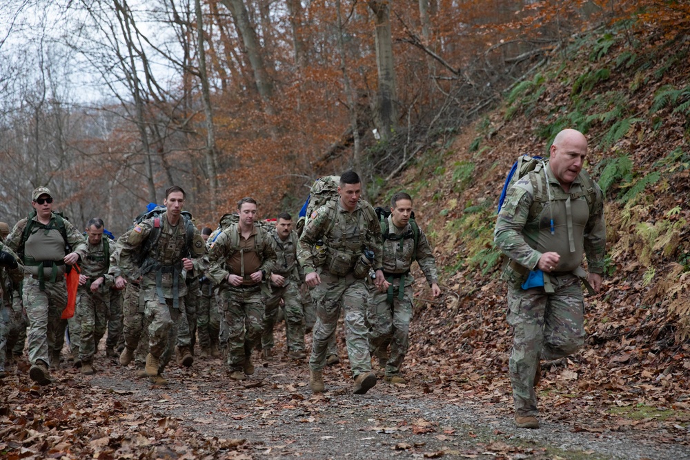 West Virginia National Guard service members participate in Norwegian Foot March