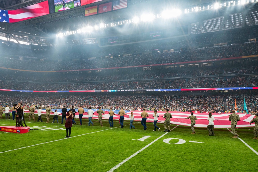 U.S. Military and Family Members Participate in NFL Pre-Game Ceremony