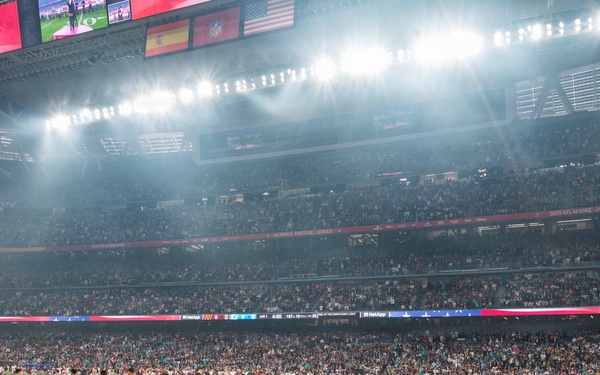 U.S. Military and Family Members Participate in NFL Pre-Game Ceremony