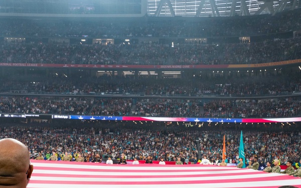 U.S. Military and Family Members Participate in NFL Pre-Game Ceremony