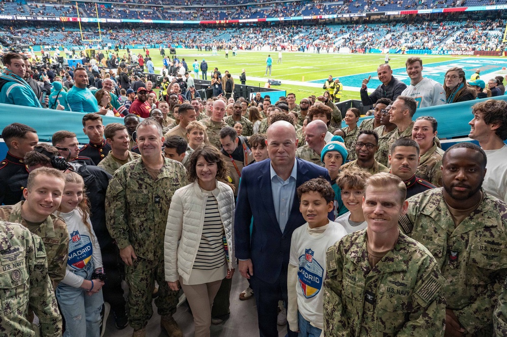 U.S. Military and Family Members Participate in NFL Pre-Game Ceremony