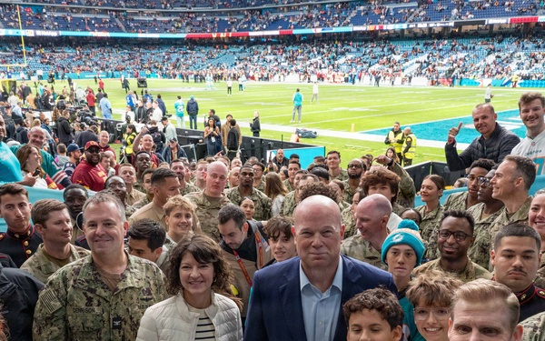 U.S. Military and Family Members Participate in NFL Pre-Game Ceremony