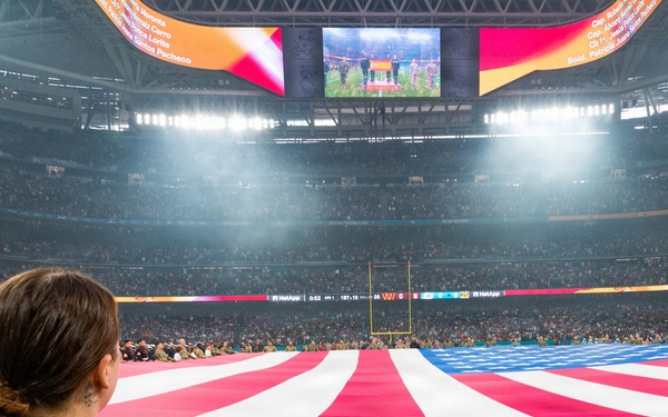 U.S. Military and Family Members Participate in NFL Pre-Game Ceremony