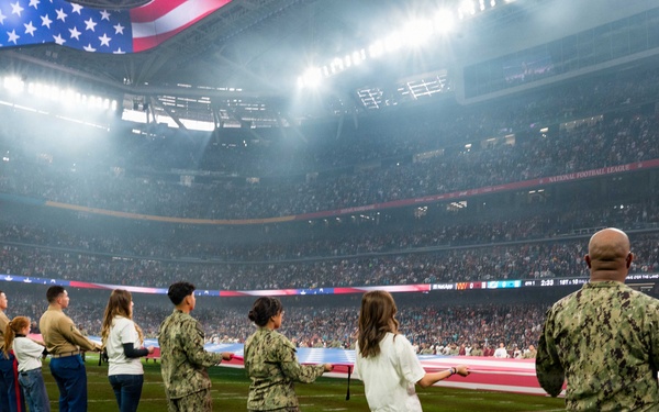 U.S. Military and Family Members Participate in NFL Pre-Game Ceremony