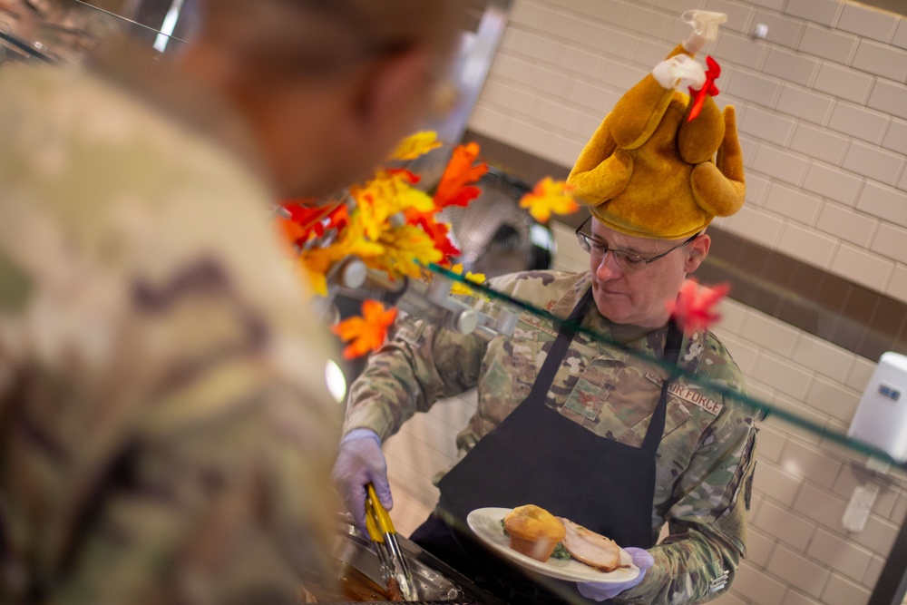 349th Air Mobility Wing Leadership Serves Holiday Lunch