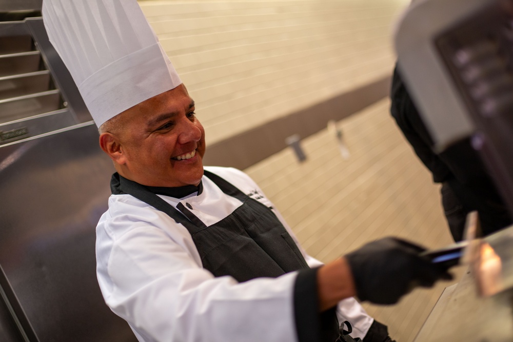 349th Air Mobility Wing Leadership Serves Holiday Lunch