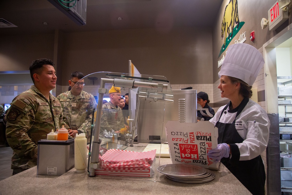 349th Air Mobility Wing Leadership Serves Holiday Lunch