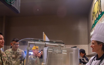 349th Air Mobility Wing Leadership Serves Holiday Lunch