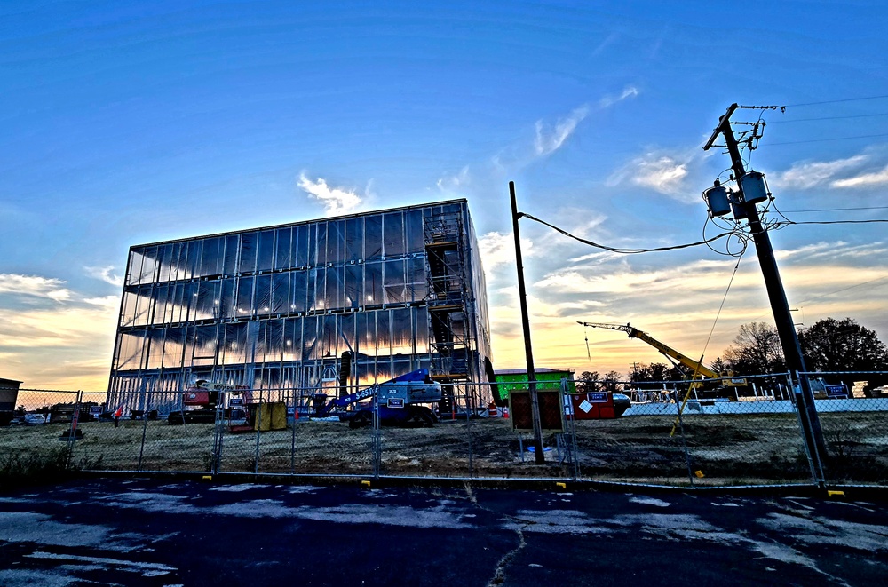 November 2025 construction operations for fiscal year 2024-funded $55.75 million Collective Training Officers Quarters Project at Fort McCoy