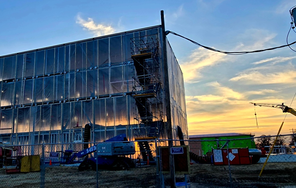 November 2025 construction operations for fiscal year 2024-funded $55.75 million Collective Training Officers Quarters Project at Fort McCoy