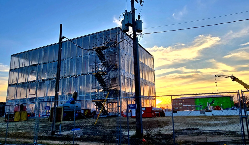 November 2025 construction operations for fiscal year 2024-funded $55.75 million Collective Training Officers Quarters Project at Fort McCoy
