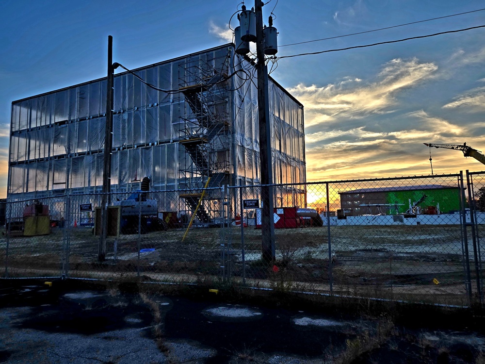 November 2025 construction operations for fiscal year 2024-funded $55.75 million Collective Training Officers Quarters Project at Fort McCoy