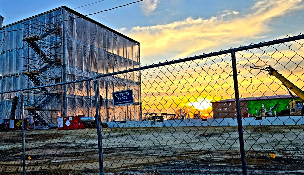 November 2025 construction operations for fiscal year 2024-funded $55.75 million Collective Training Officers Quarters Project at Fort McCoy