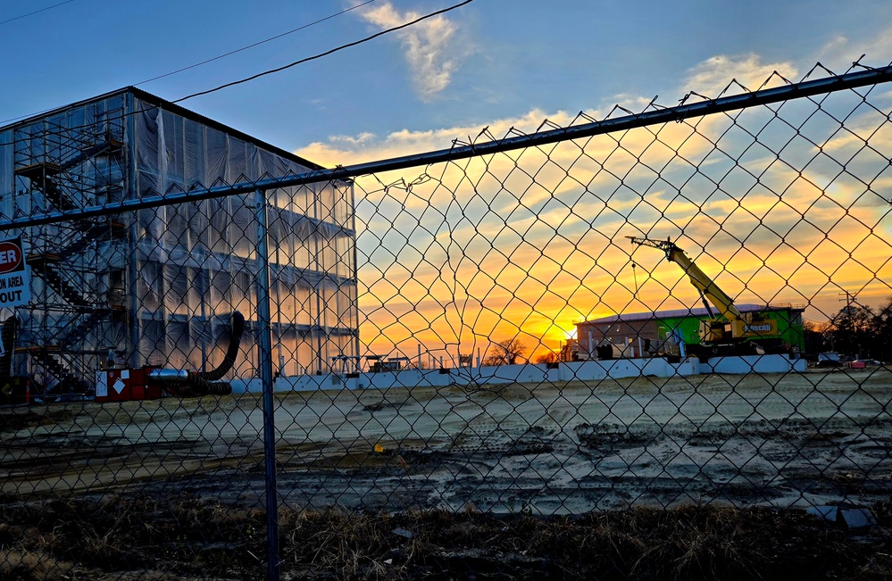 November 2025 construction operations for fiscal year 2024-funded $55.75 million Collective Training Officers Quarters Project at Fort McCoy