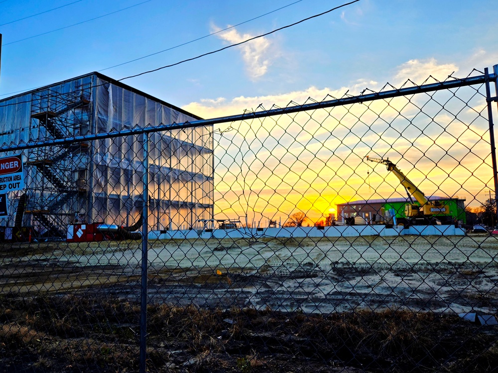 November 2025 construction operations for fiscal year 2024-funded $55.75 million Collective Training Officers Quarters Project at Fort McCoy