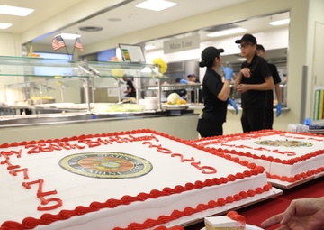 III Marine Expeditionary Force Support Battalion serves 250th Marine Corps birthday meal