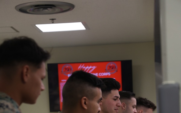 III Marine Expeditionary Force Support Battalion serves 250th Marine Corps birthday meal
