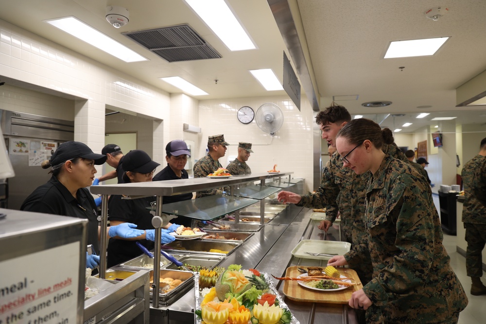 III Marine Expeditionary Force Support Battalion serves 250th Marine Corps birthday meal