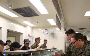 III Marine Expeditionary Force Support Battalion serves 250th Marine Corps birthday meal
