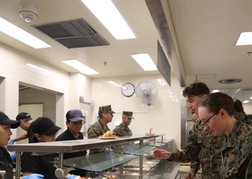 III Marine Expeditionary Force Support Battalion serves 250th Marine Corps birthday meal