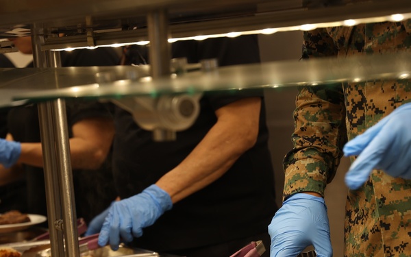 III Marine Expeditionary Force Support Battalion serves 250th Marine Corps birthday meal