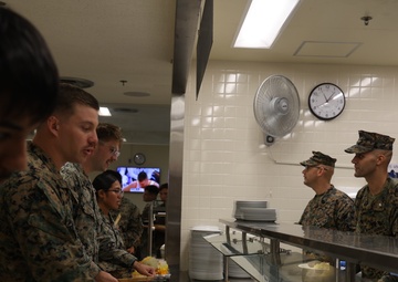 III Marine Expeditionary Force Support Battalion serves 250th Marine Corps birthday meal