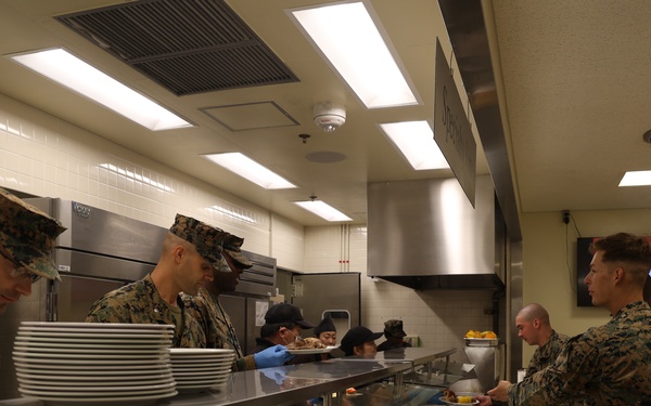 III Marine Expeditionary Force Support Battalion serves 250th Marine Corps birthday meal